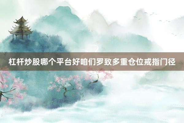 杠杆炒股哪个平台好咱们罗致多重仓位戒指门径