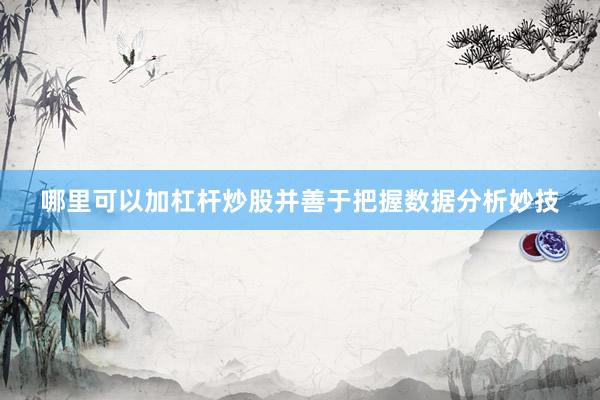 哪里可以加杠杆炒股并善于把握数据分析妙技