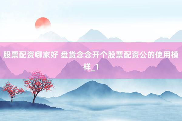 股票配资哪家好 盘货念念开个股票配资公的使用模样_1